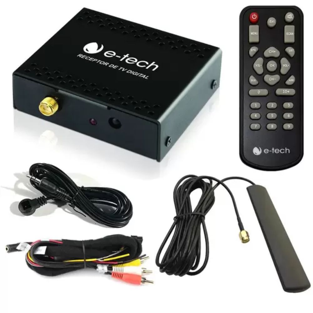 RECEPTOR DE TV DIGITAL COM ANTENA PARABRISA  (ISDB-T)