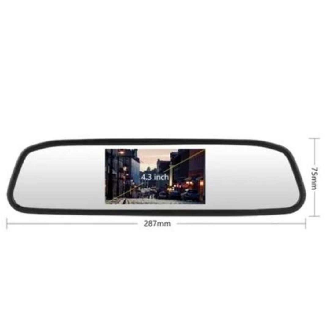 RETROVISOR INTERNO COM TELA DE LCD 4,3", 2 ENTRADAS (PARA CAMERA DE RÉ)